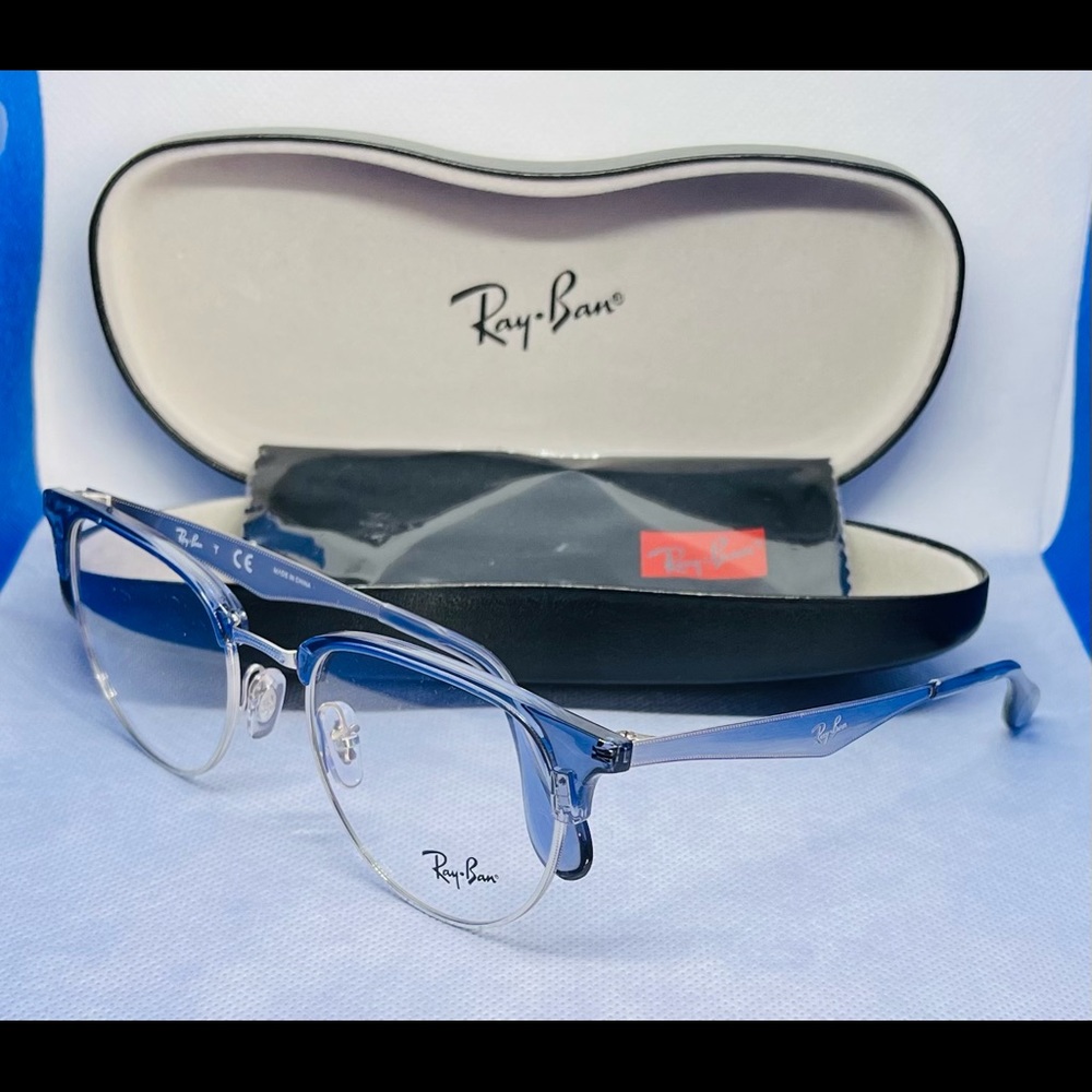 Rayban Reading Glasses Model RB5396 3084 Color: Silver / Blue  51mm/19 with case